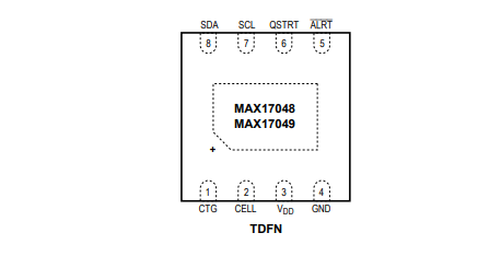 MAX17048G+T10的引脚图