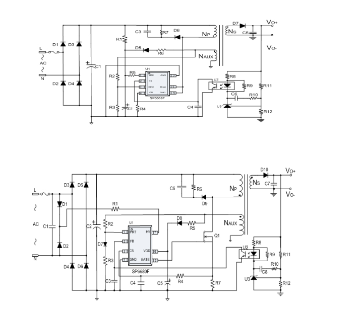SP6668F典型应用电路图