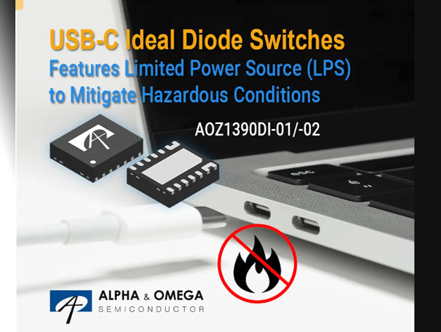 AOZ1390DI：适用于多端口Type-C PD应用的理想二极管保护开关