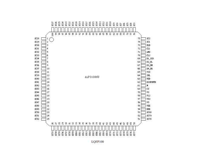 AiP31086UE 中微爱芯 点阵型LCD