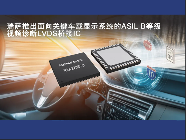 瑞萨电子推出RAA278830视频诊断桥接IC