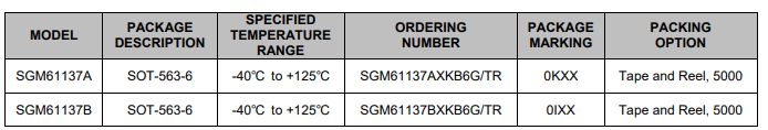 SGM61137订购料号