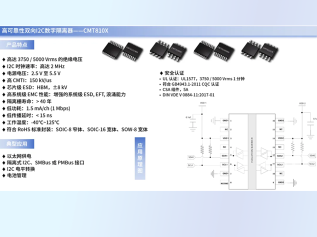 CMT810X：支持2MHz的I2C隔离方案